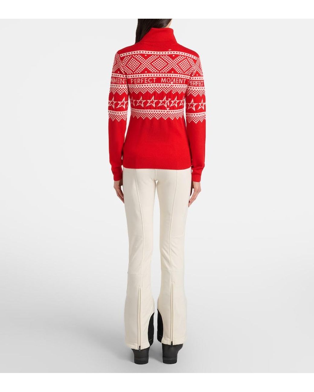 Perfect Moment Red Holiday Roll Neck Sweater
