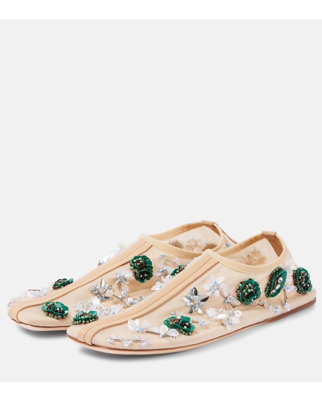 Christopher Esber Multicolor Embla Beaded-Mesh Flats