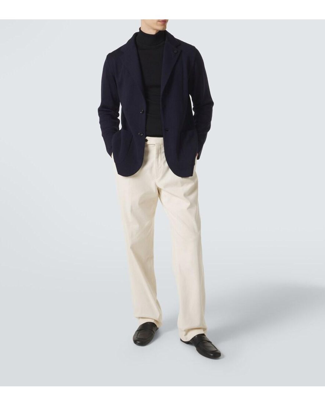 Lardini Blue Virgin Wool Blazer for men