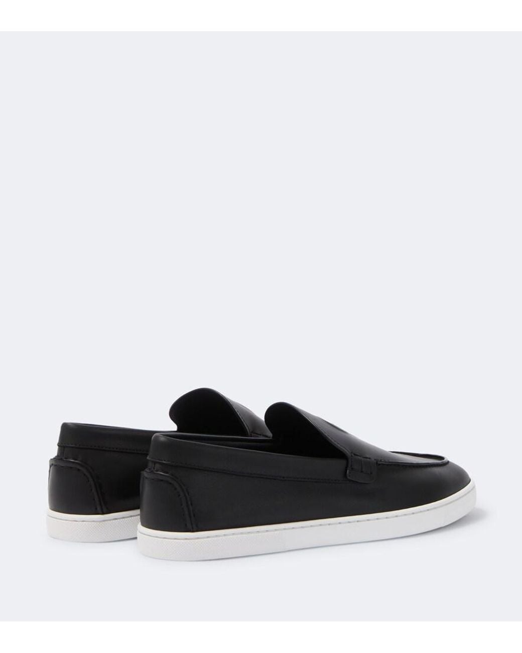 Christian Louboutin Black Neoclboat Leather Slip-On Shoes for men