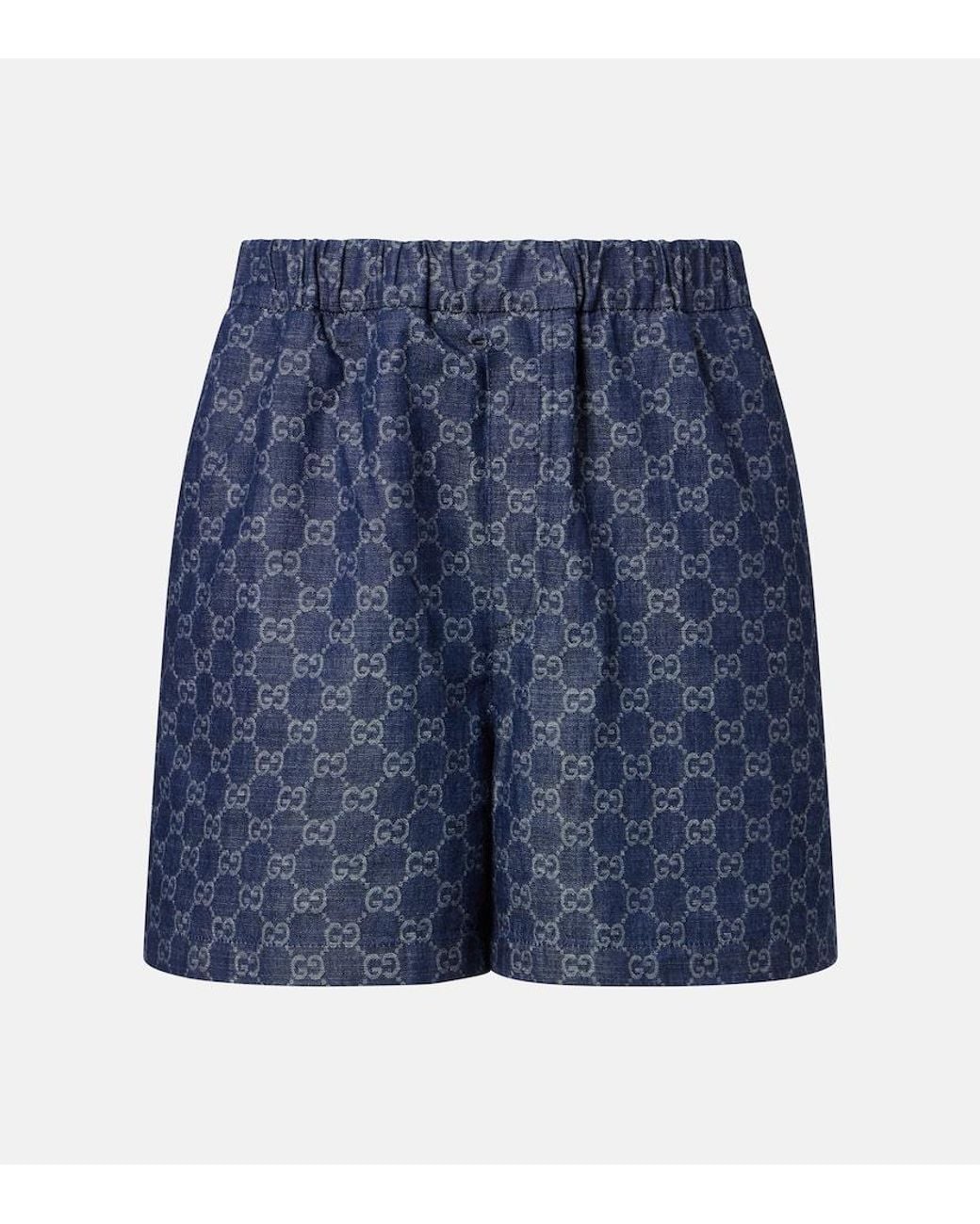 Gucci Blue Gg Denim Shorts