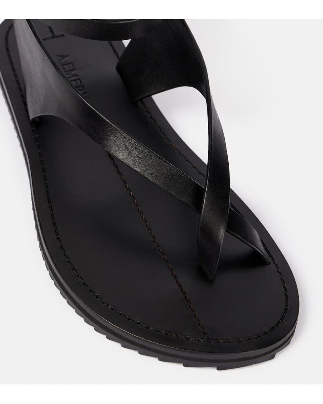A.Emery Black Millar Leather Sandals