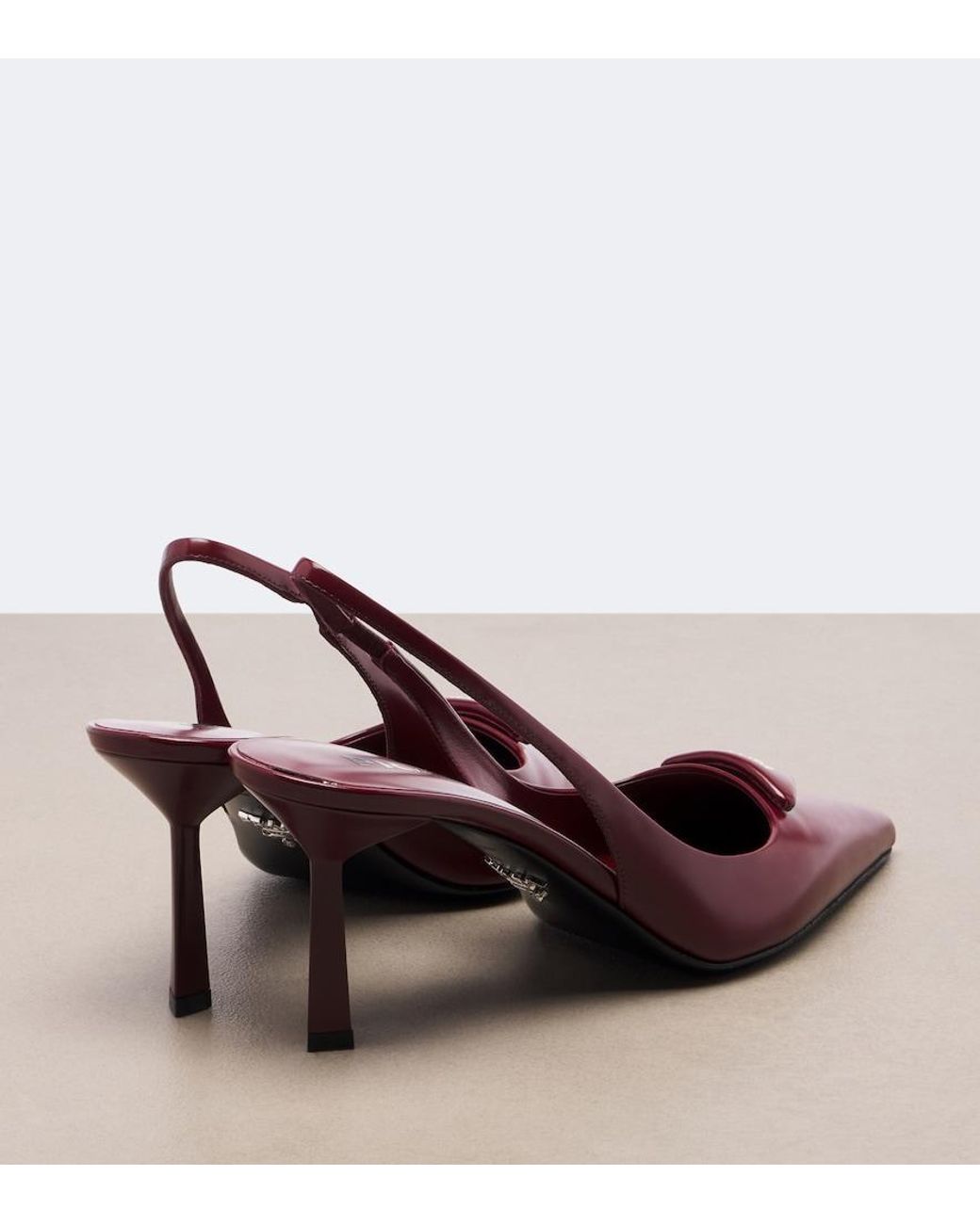 Prada Red Leather Slingback Pumps