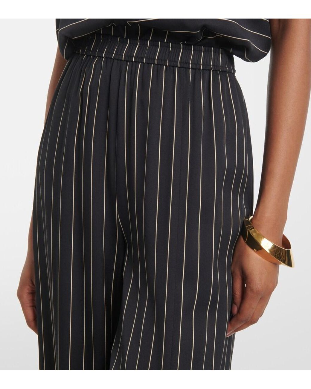 Joseph Black Hulin Silk-Blend Wide-Leg Pants