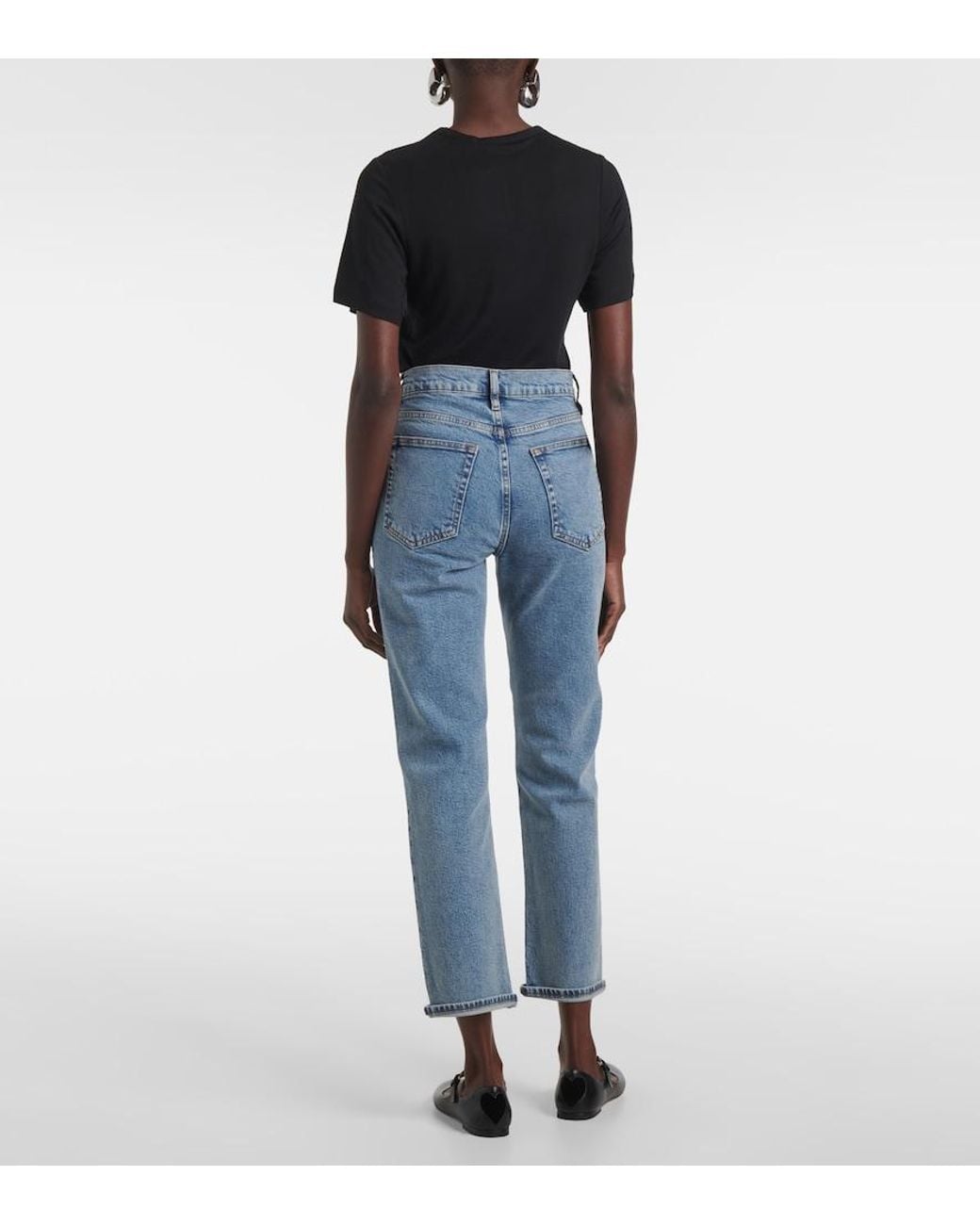 FRAME Blue The Borrowed Straight Jeans