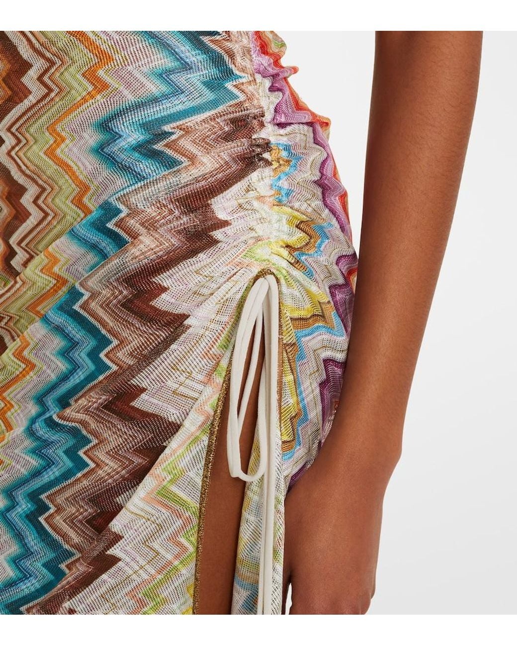 Missoni Metallic Zigzag Gathered Maxi Dress