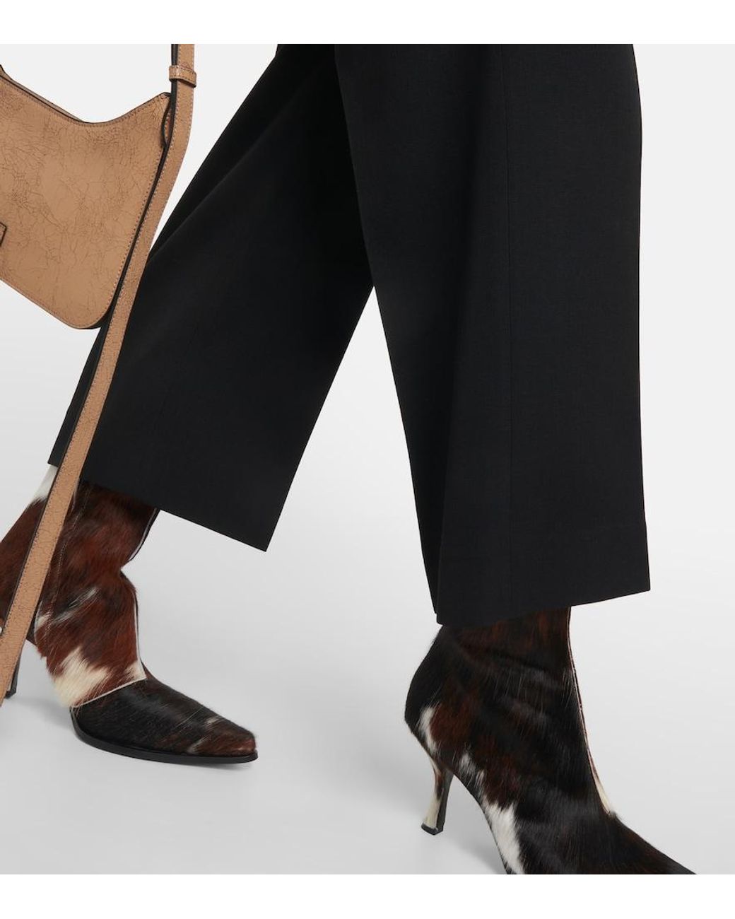 Acne Black High-Rise Pleated Straight Pants