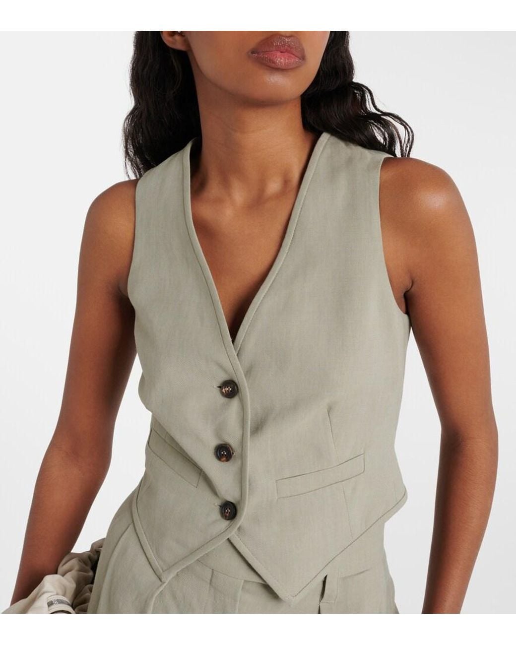 Brunello Cucinelli Gray Single-Breasted Vest