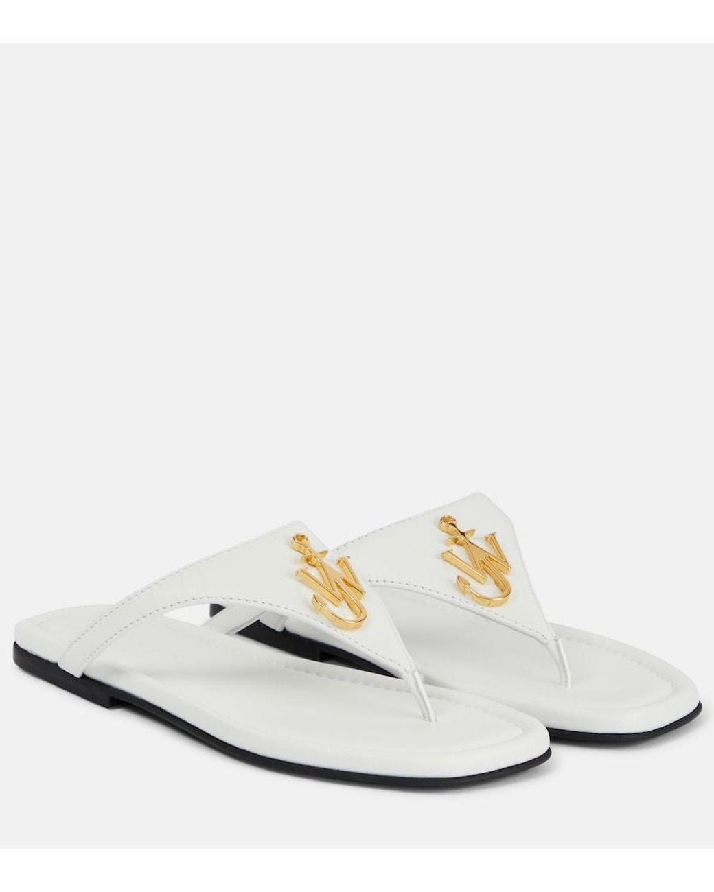J.W. Anderson White Leather Thong Sandals