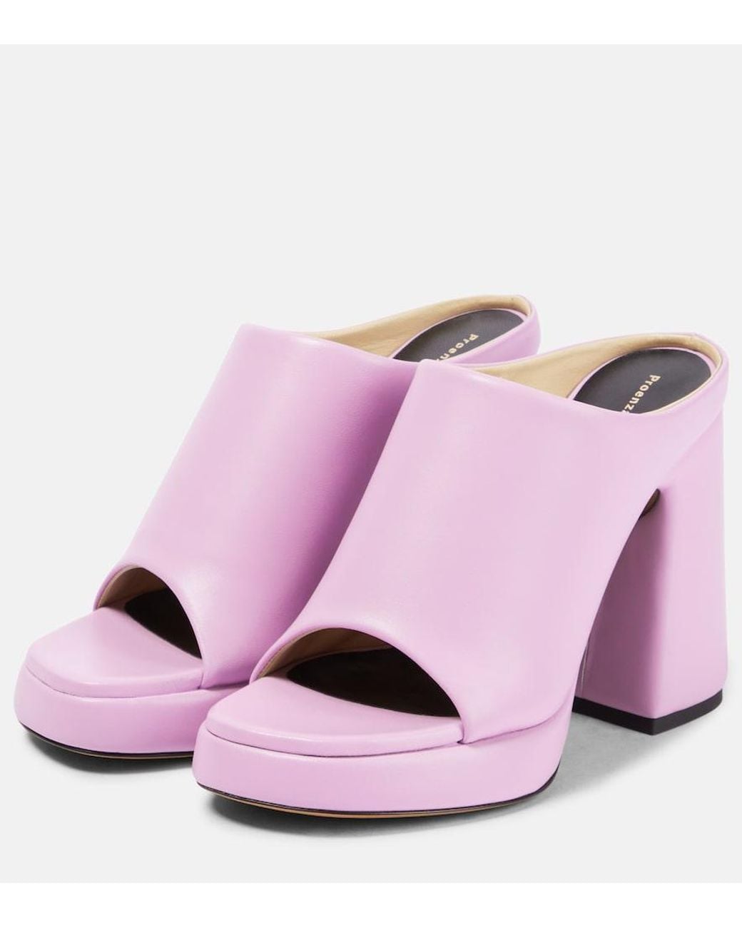 Proenza Schouler Pink Forma Leather Platform Mules