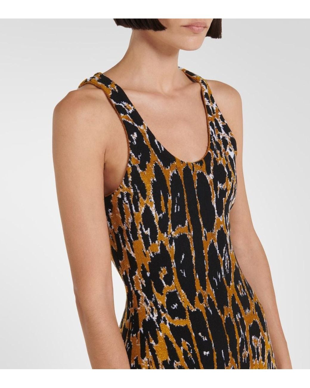 Alaïa Metallic Jacquard Midi Dress
