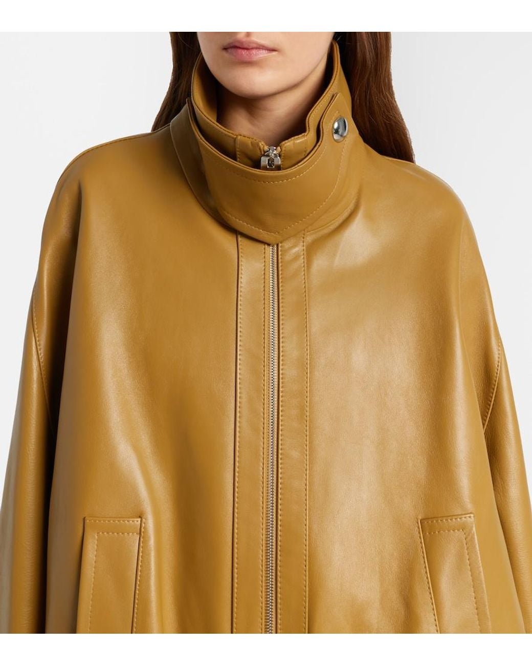 Khaite Natural Oversized Leather Jacket