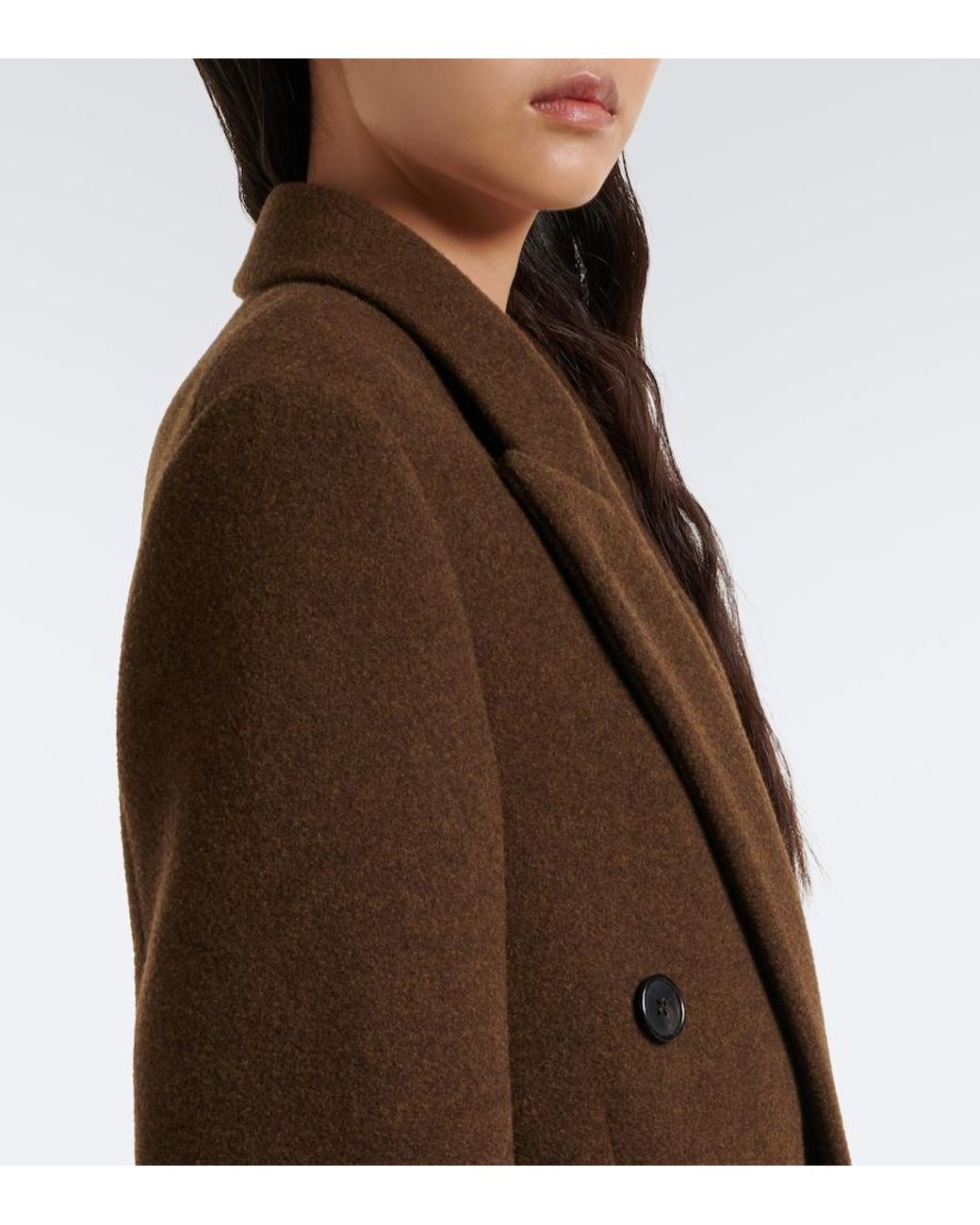 The Row Brown Bamira Double-Breasted Virgin Wool Coat