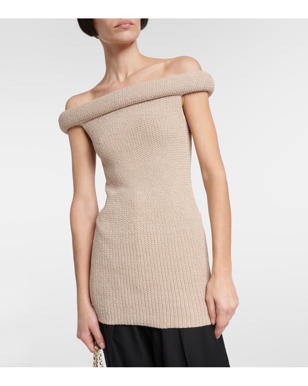 Totême Natural Knitted Off-Shoulder Top