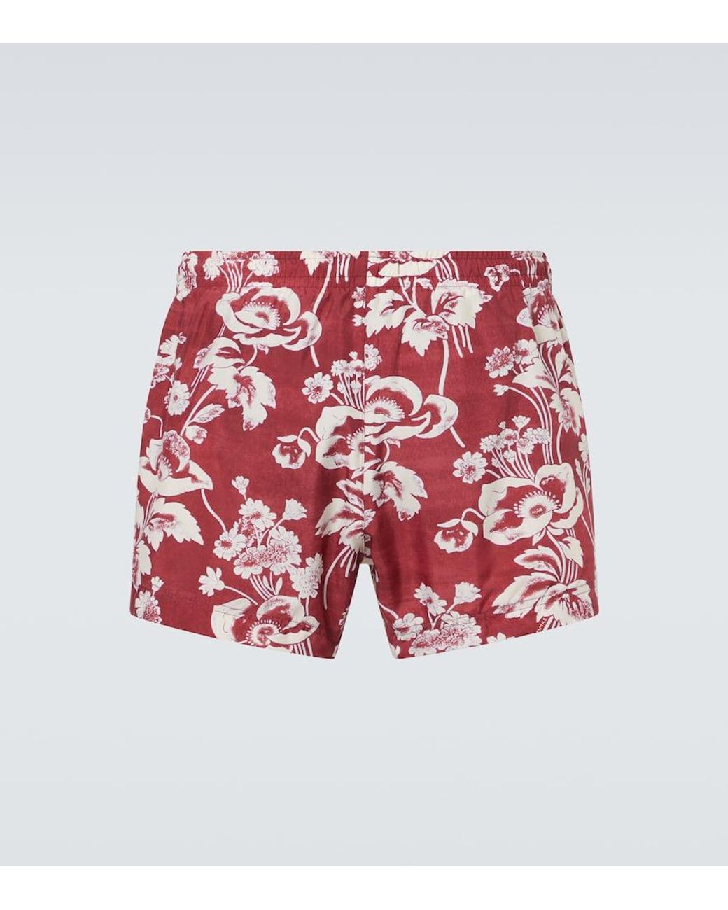 Commas Red Printed Swim Trunks for men