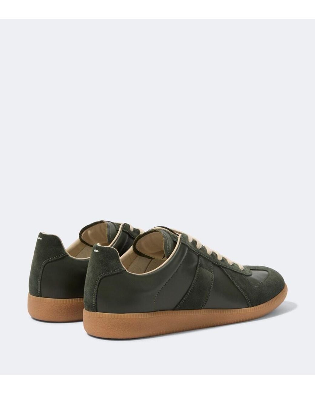 Maison Margiela Green Replica Leather And Suede Sneakers for men