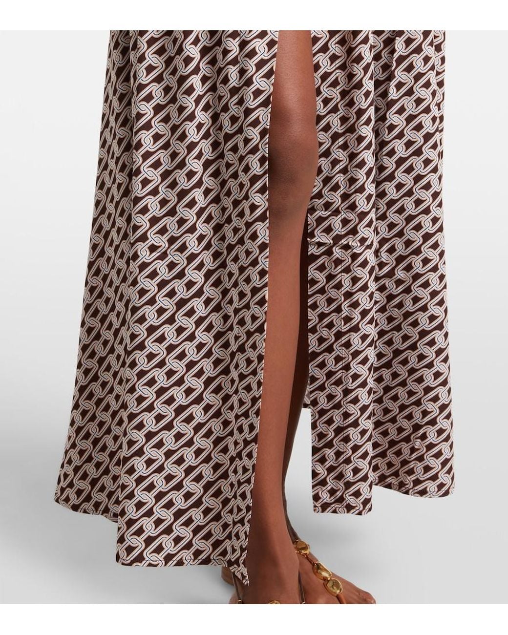 Melissa Odabash Brown Maja Printed Kaftan
