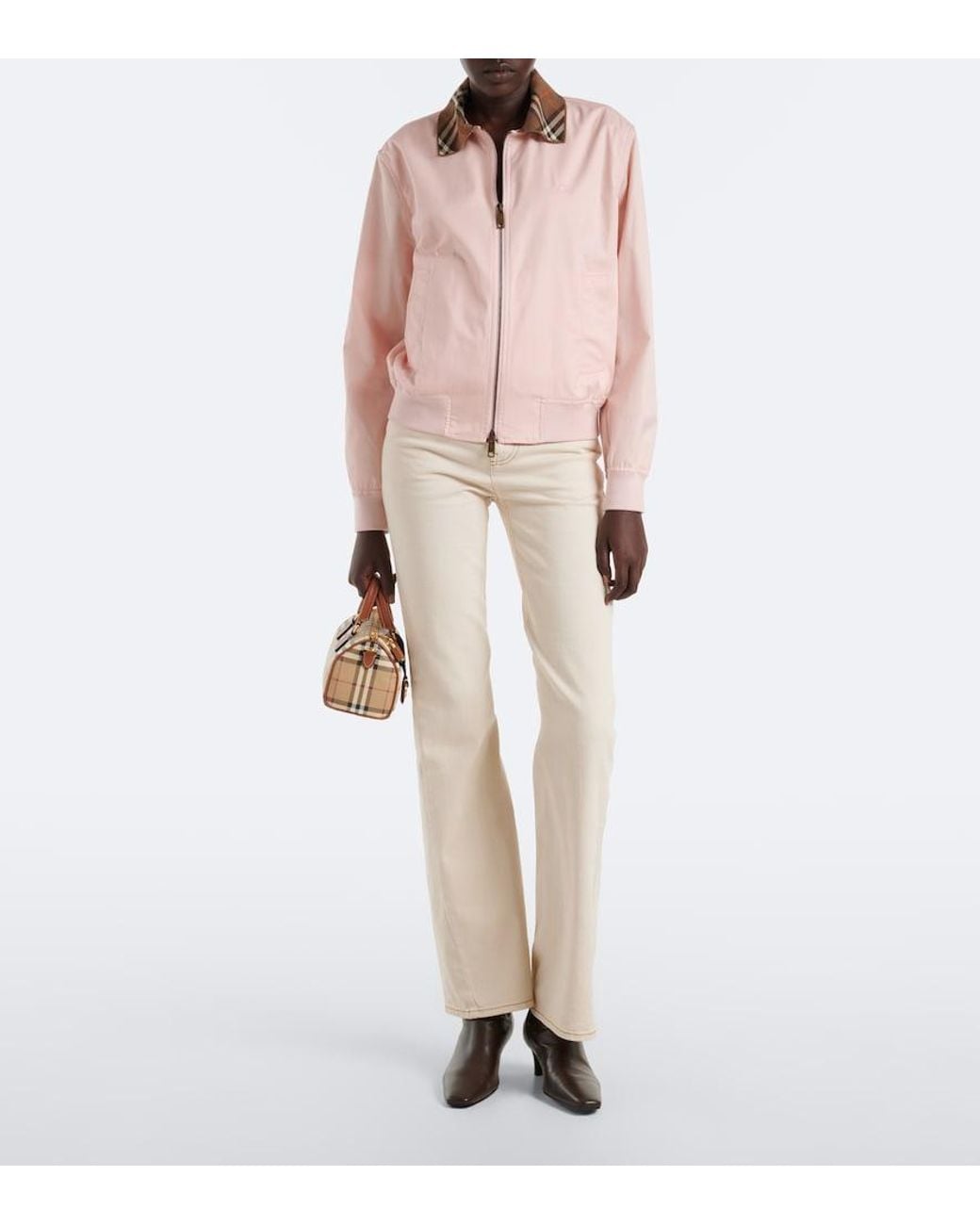 Burberry Pink Check Cotton Blouson Jacket