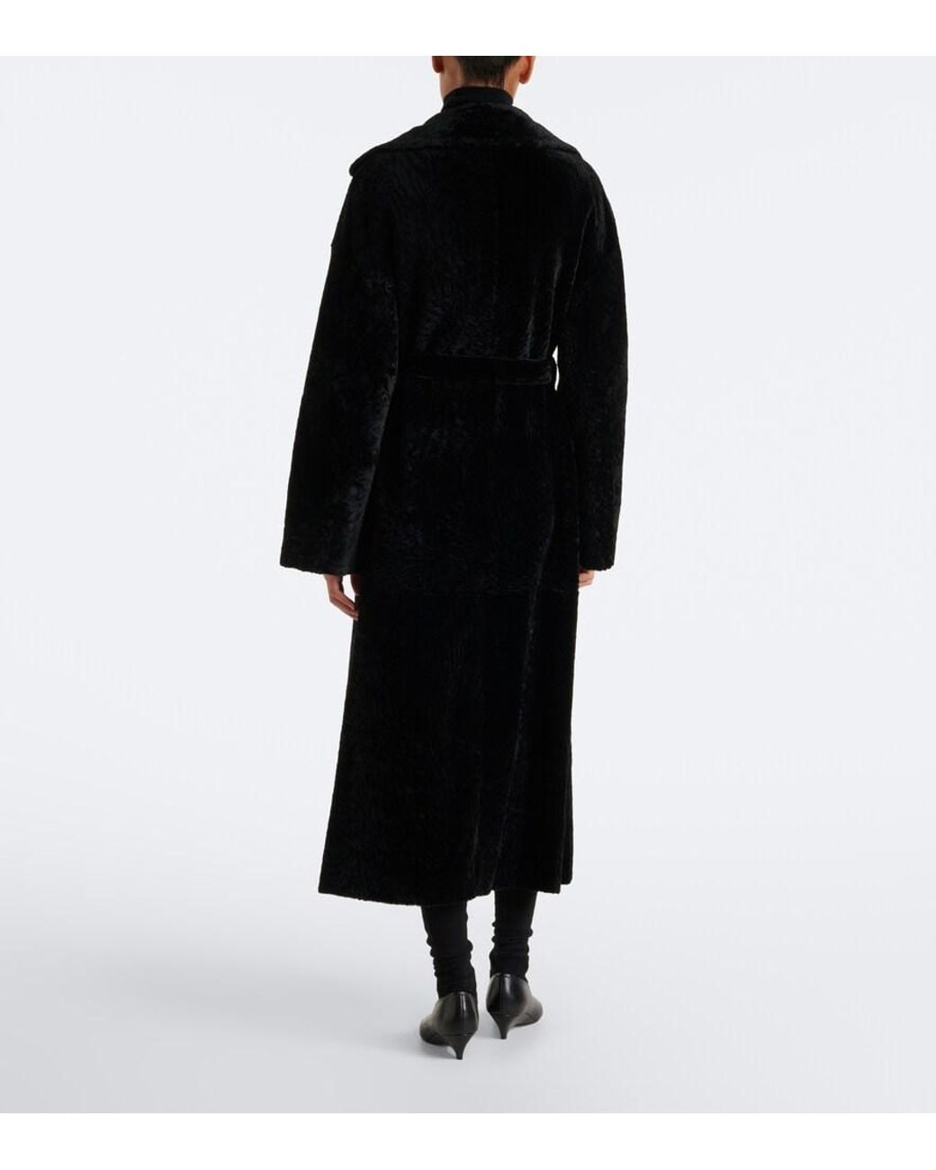 Arma Black Rien Reversible Shearling Wrap Coat