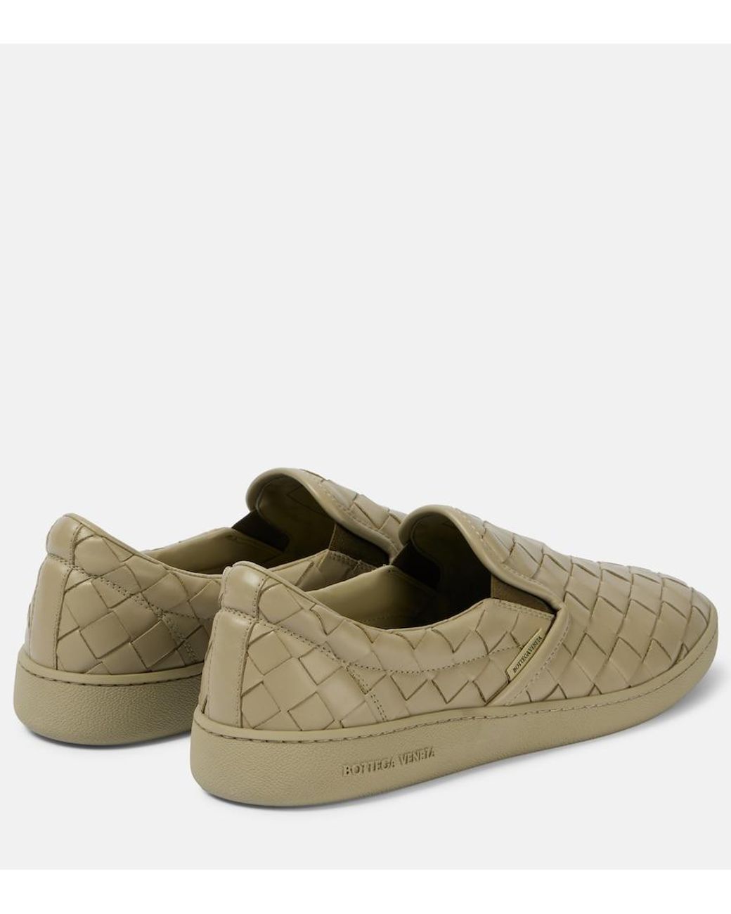 Bottega Veneta Green Sawyer Leather Slip-On Sneakers