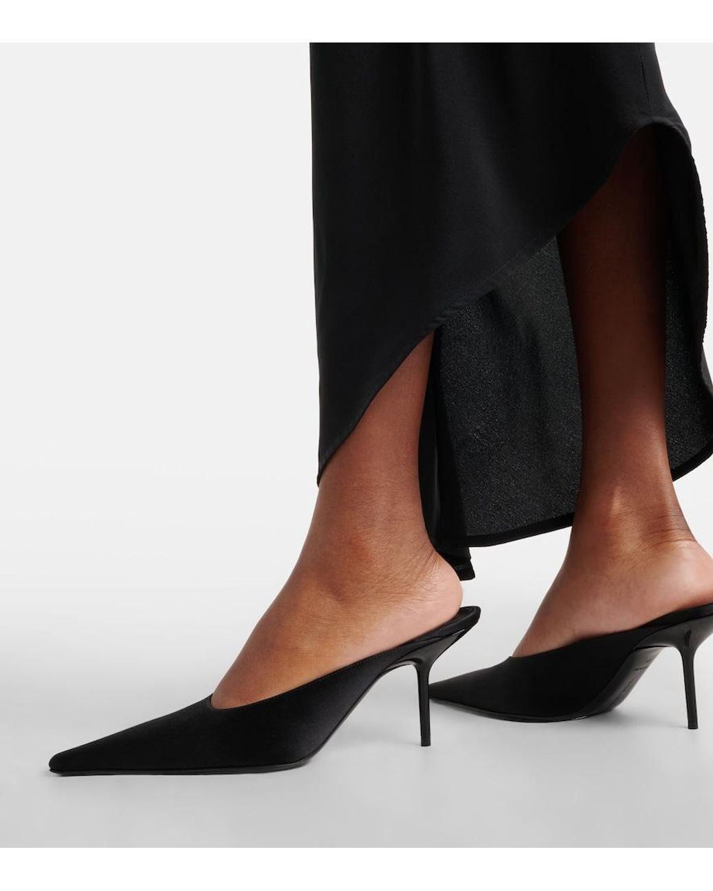 Victoria Beckham Black Sloan Satin Mules
