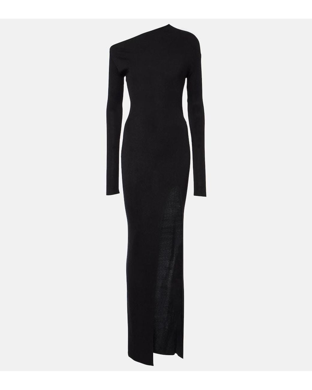 AYA MUSE Black Ciro Silk-Blend Maxi Dress