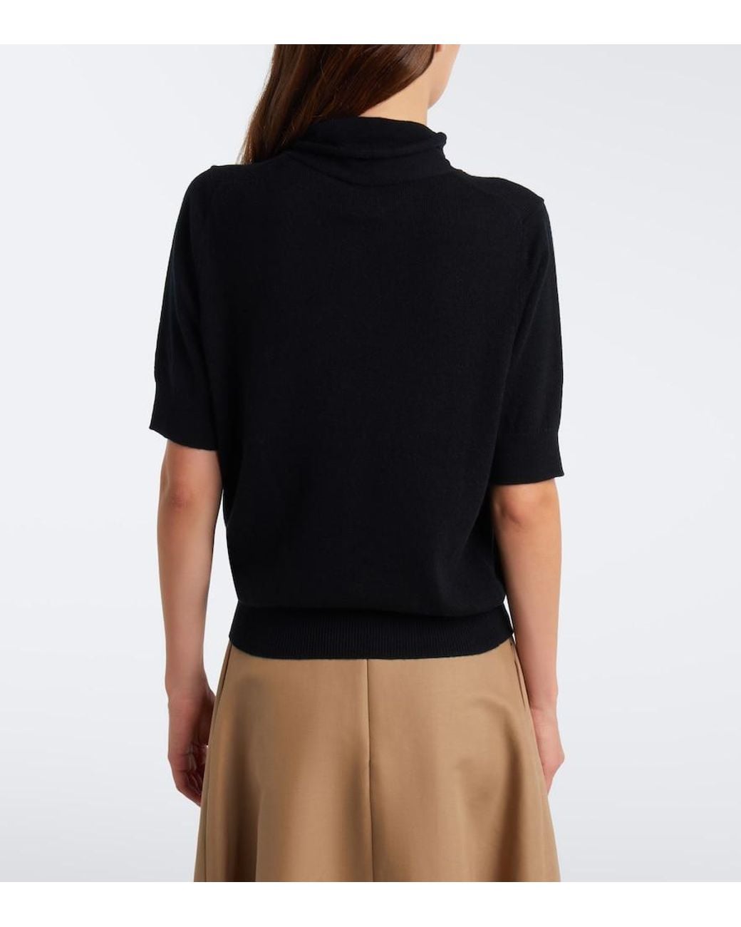 Jardin Des Orangers Black Wool And Cashmere Polo Sweater