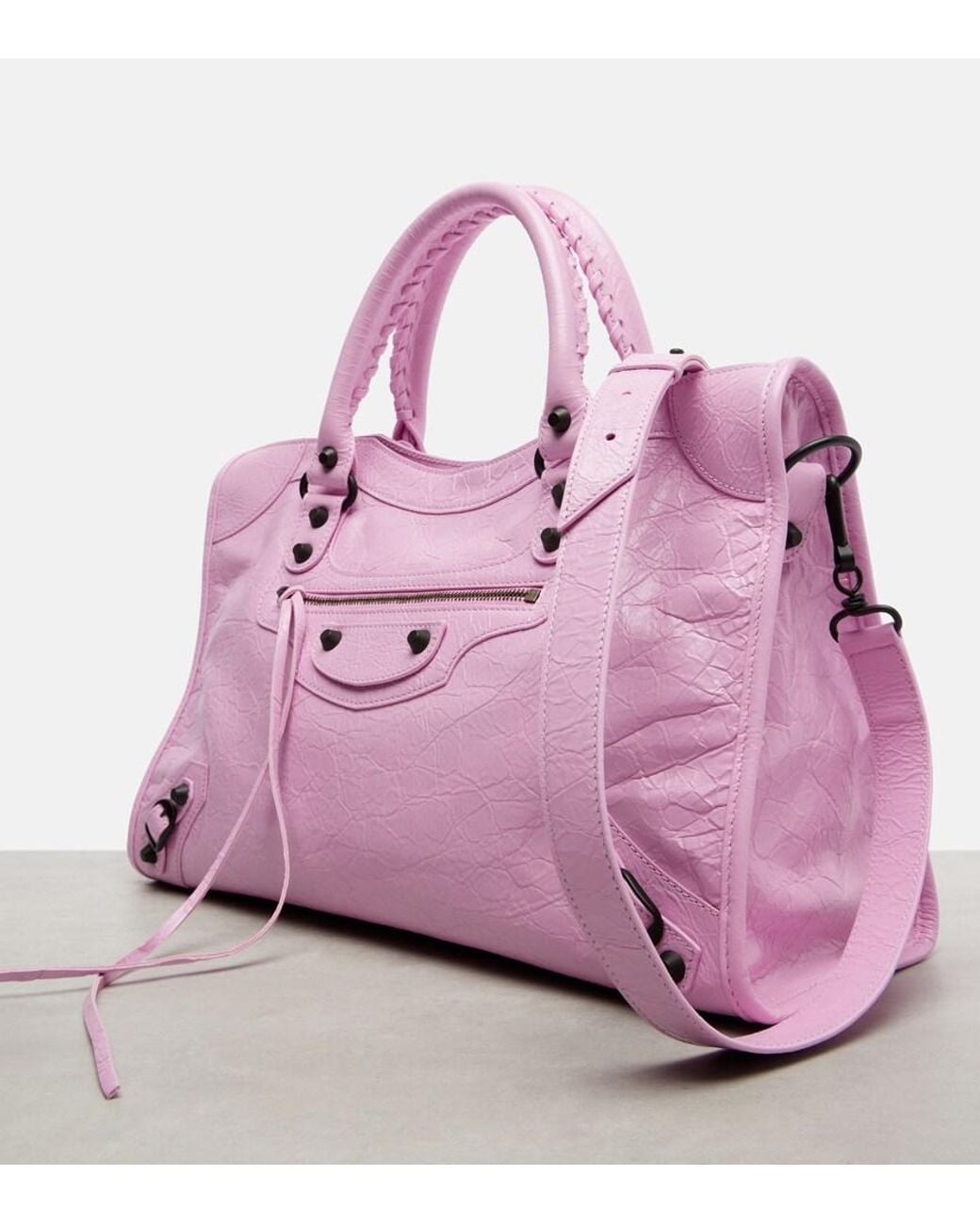 Balenciaga Pink Le City Medium Leather Tote Bag