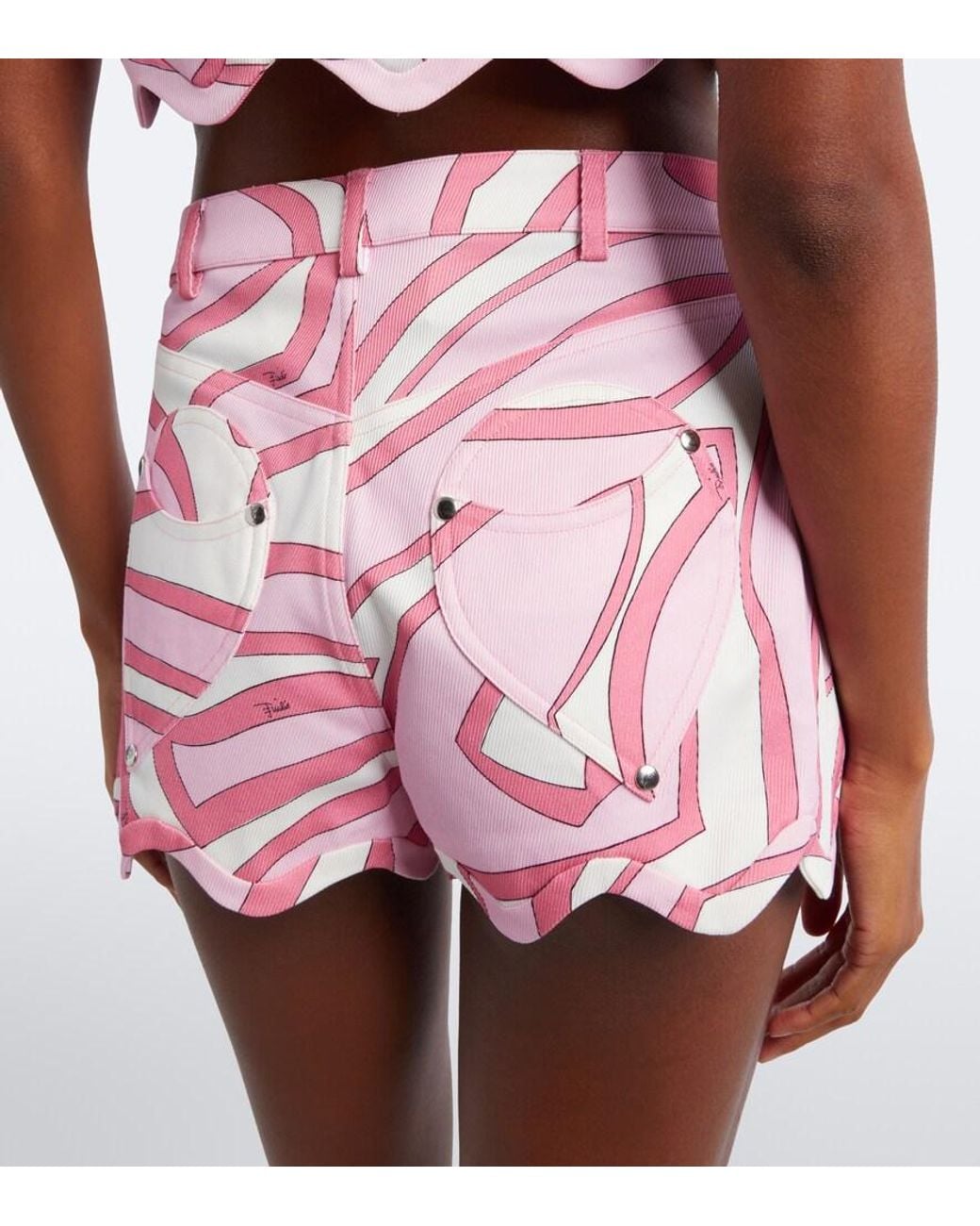 Emilio Pucci Pink Labirinto Cotton-Blend Shorts
