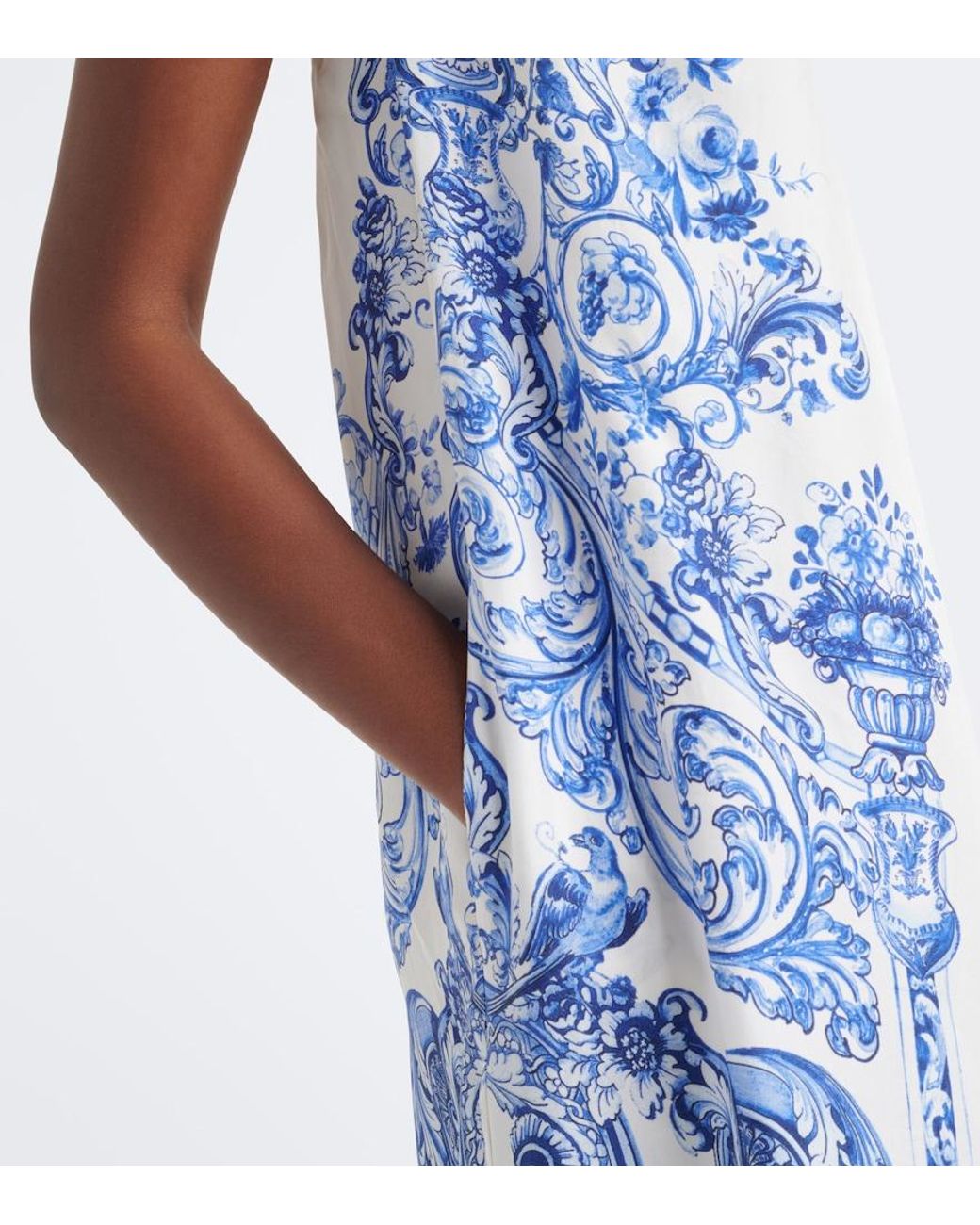 Camilla Blue Floral Crystal-Embellished Silk Jumpsuit