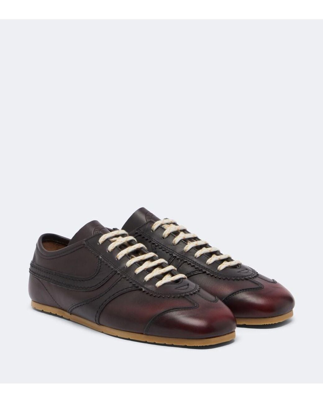 Dries Van Noten Brown Leather Sneakers