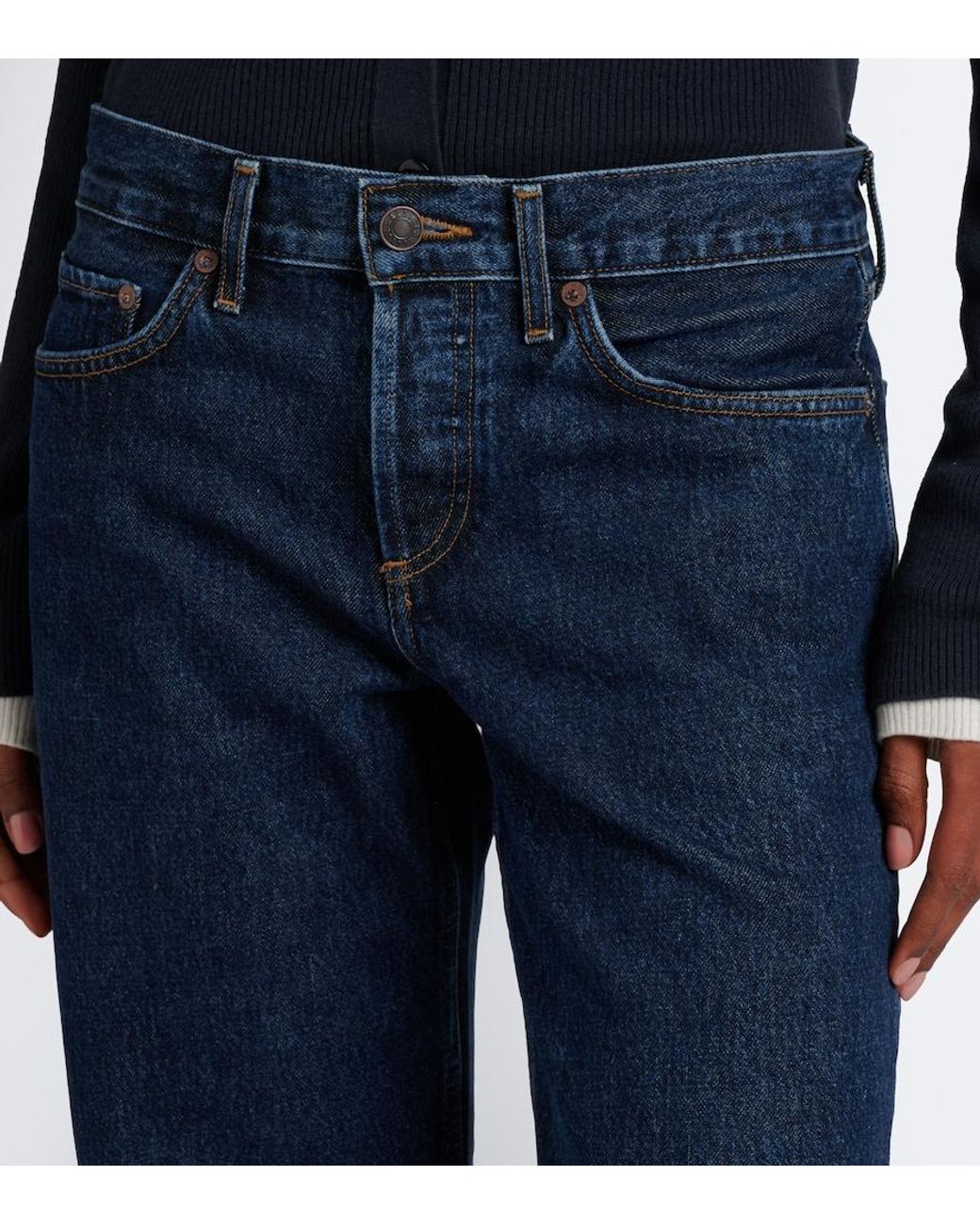 Agolde Blue Low Rise Loose Wide-Leg Jeans