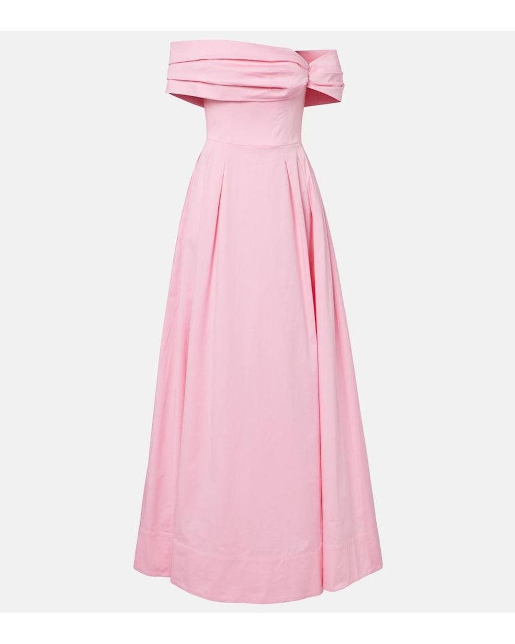 Rebecca Vallance Pink Dianthe Off-Shoulder Bustier Gown