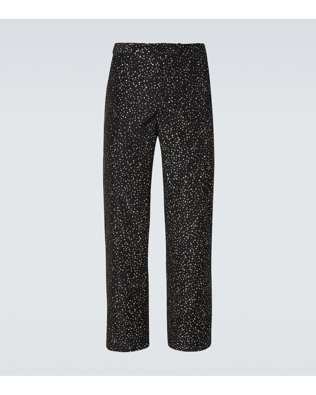 Bode Black Glitter Faille Straight Pants for men