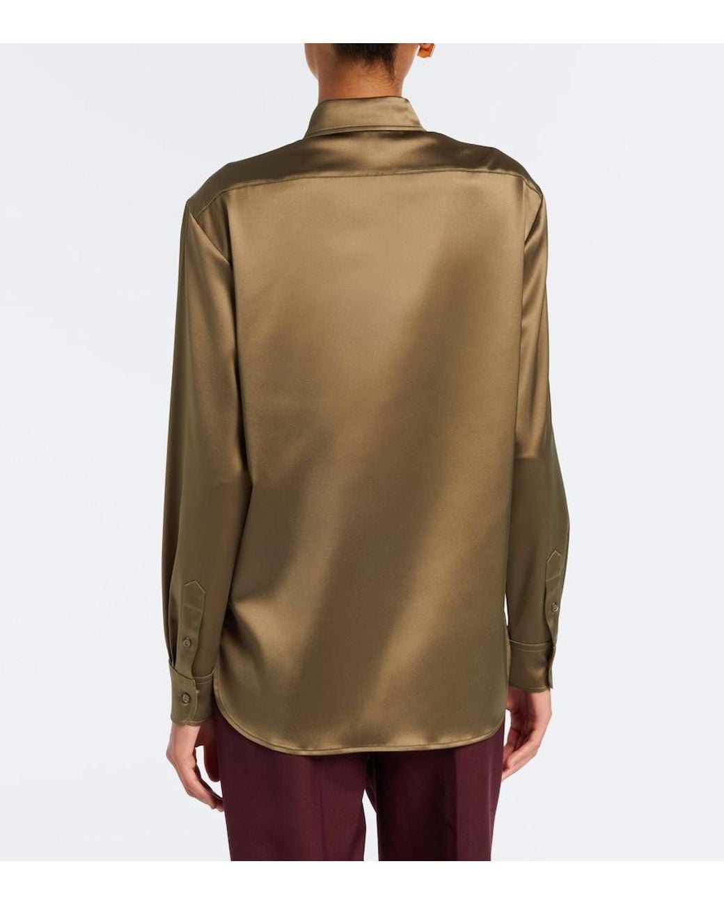 Ralph Lauren Green Adrien Satin Shirt
