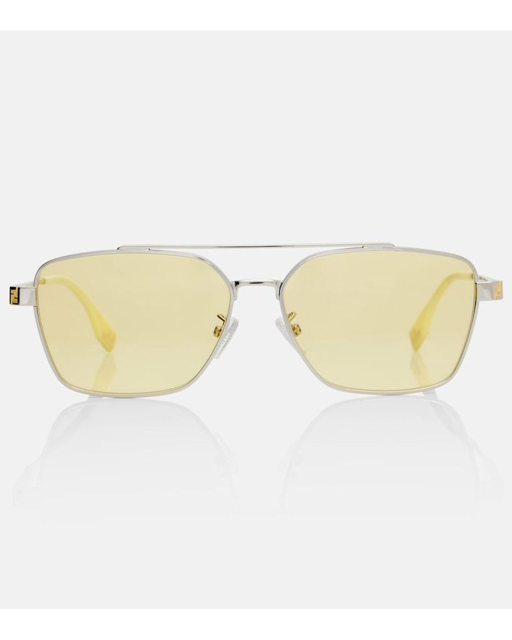 Fendi Natural Eckige Sonnenbrille Sky