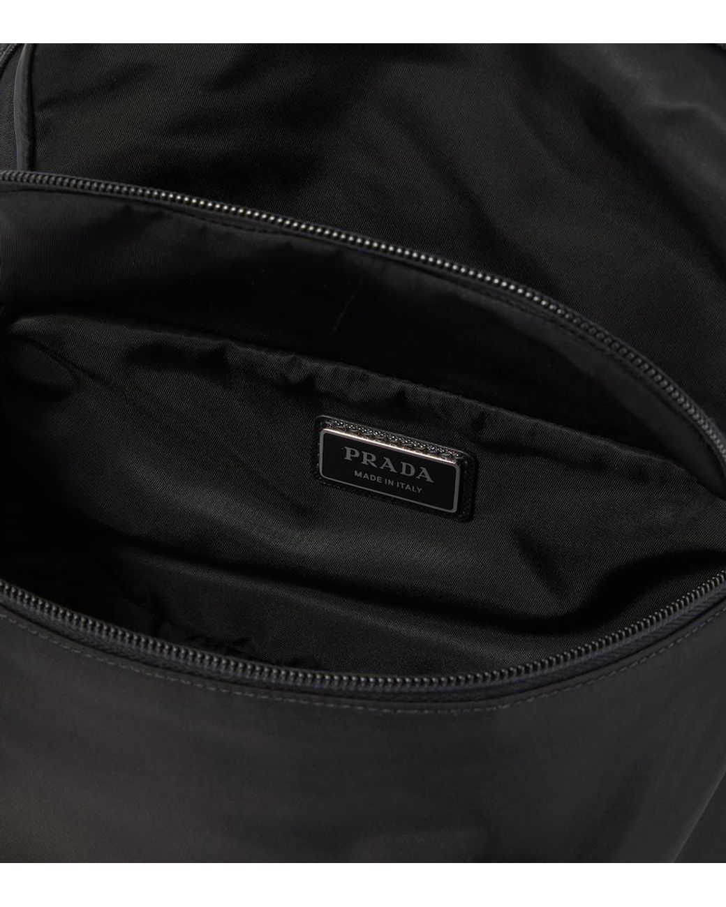 Prada Black Re-Nylon Leather-Trimmed Belt Bag for men
