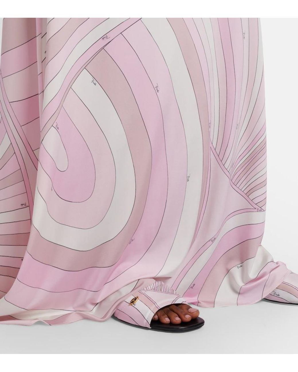 Emilio Pucci Pink Iride Satin Jersey Maxi Skirt