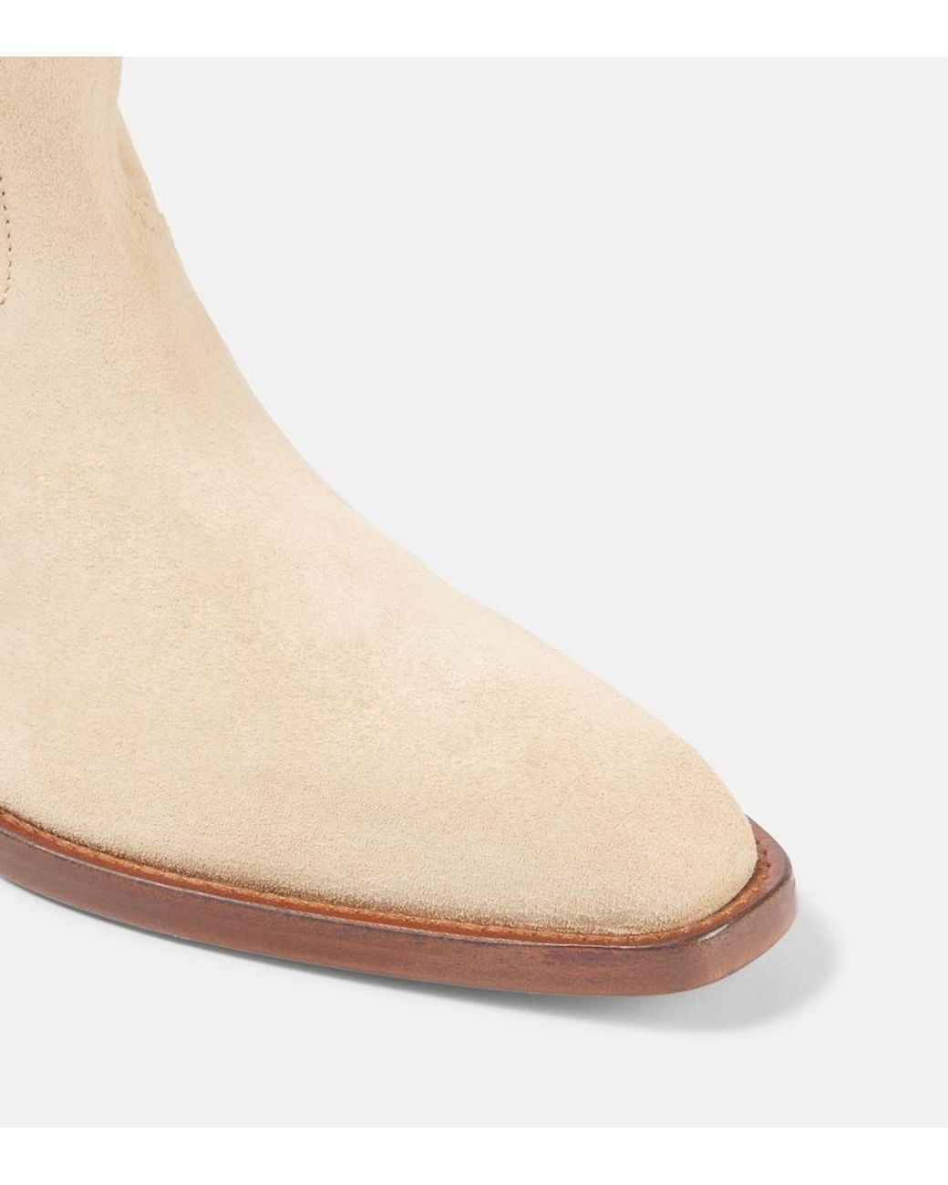 Paris Texas Natural Helena 35 Suede Cowboy Boots