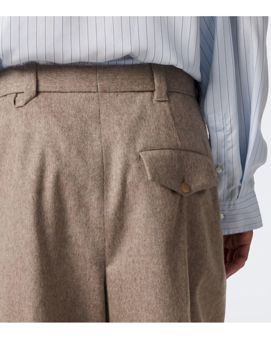 Jacquemus Natural Fernando Virgin Wool Barrel-Leg Pants for men