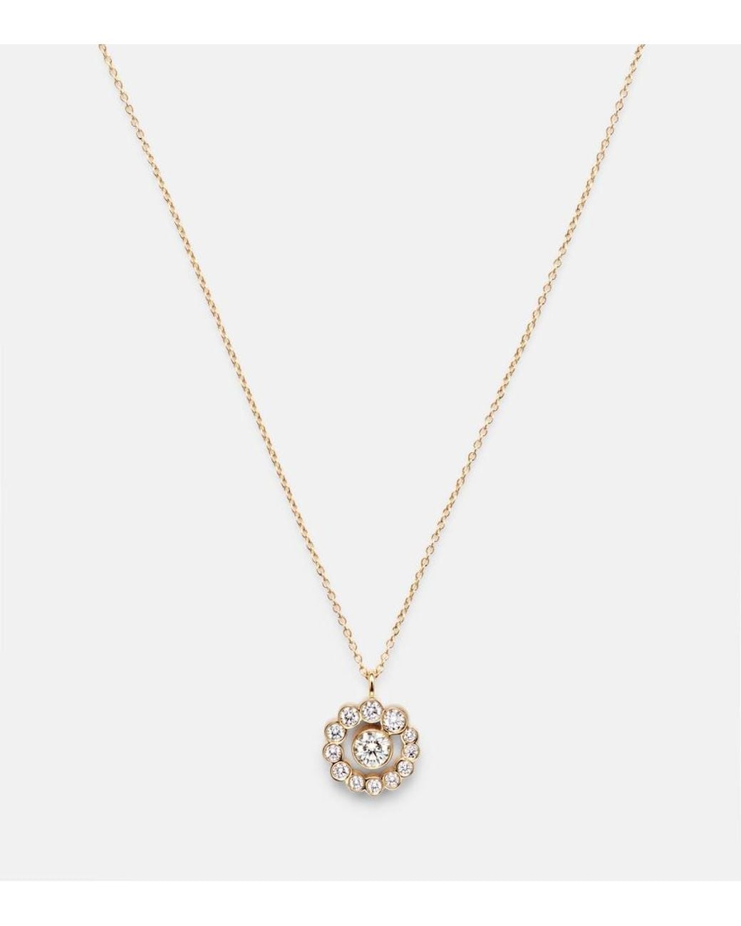Sophie Bille Brahe White Reve Simple 18Kt Necklace With Diamonds
