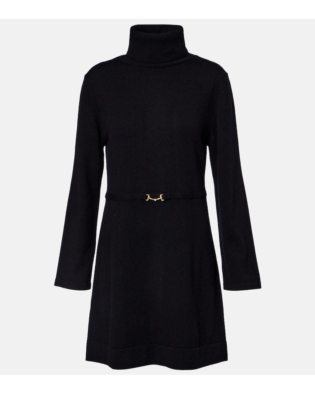 Rixo Black Elliette Wool And Cashmere Minidress