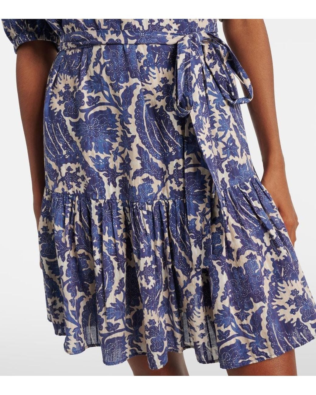 Ulla Johnson Blue Rosalie Printed Cotton-Blend Minidress