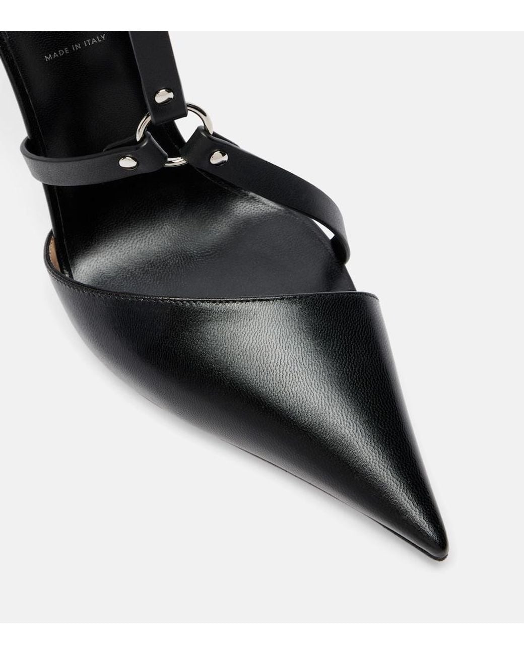 Tom Ford Black Harness Leather Slingback Pumps