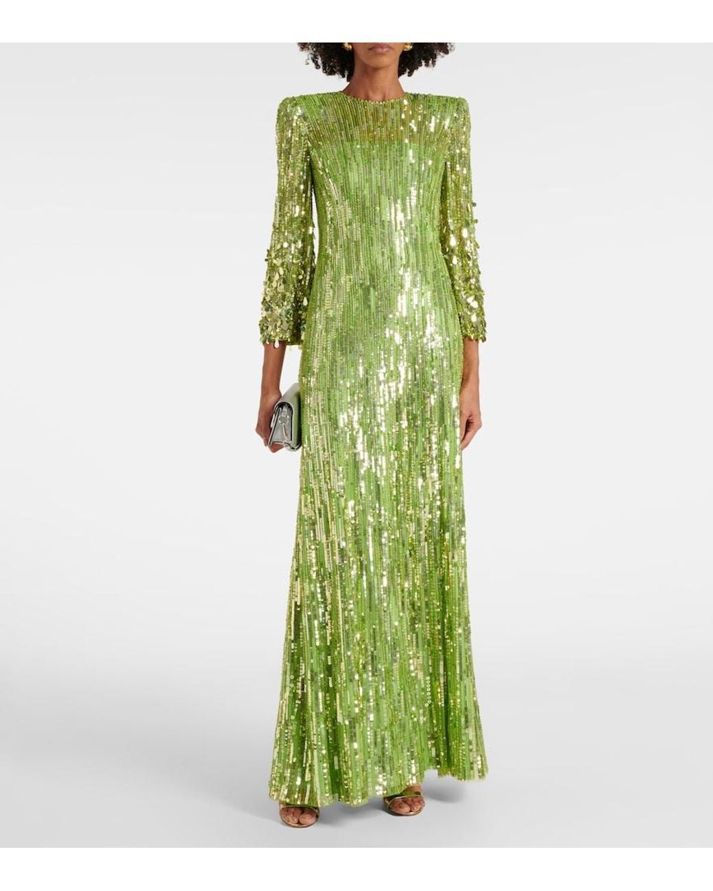 Jenny Packham Green Nymph Sequined Gown