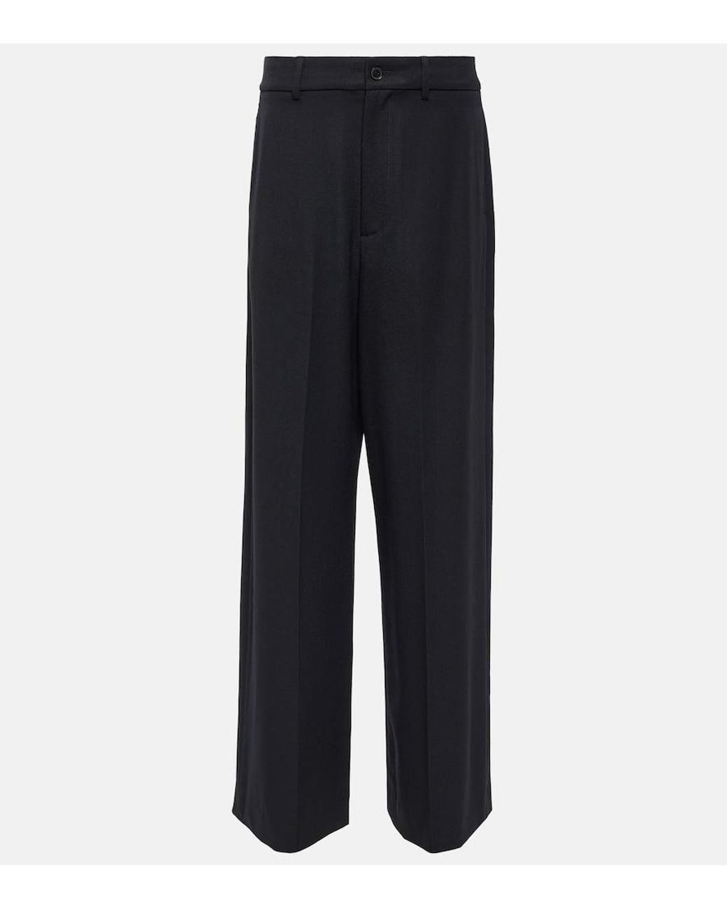 Nili Lotan Blue Johan Virgin Wool Wide-Leg Pants