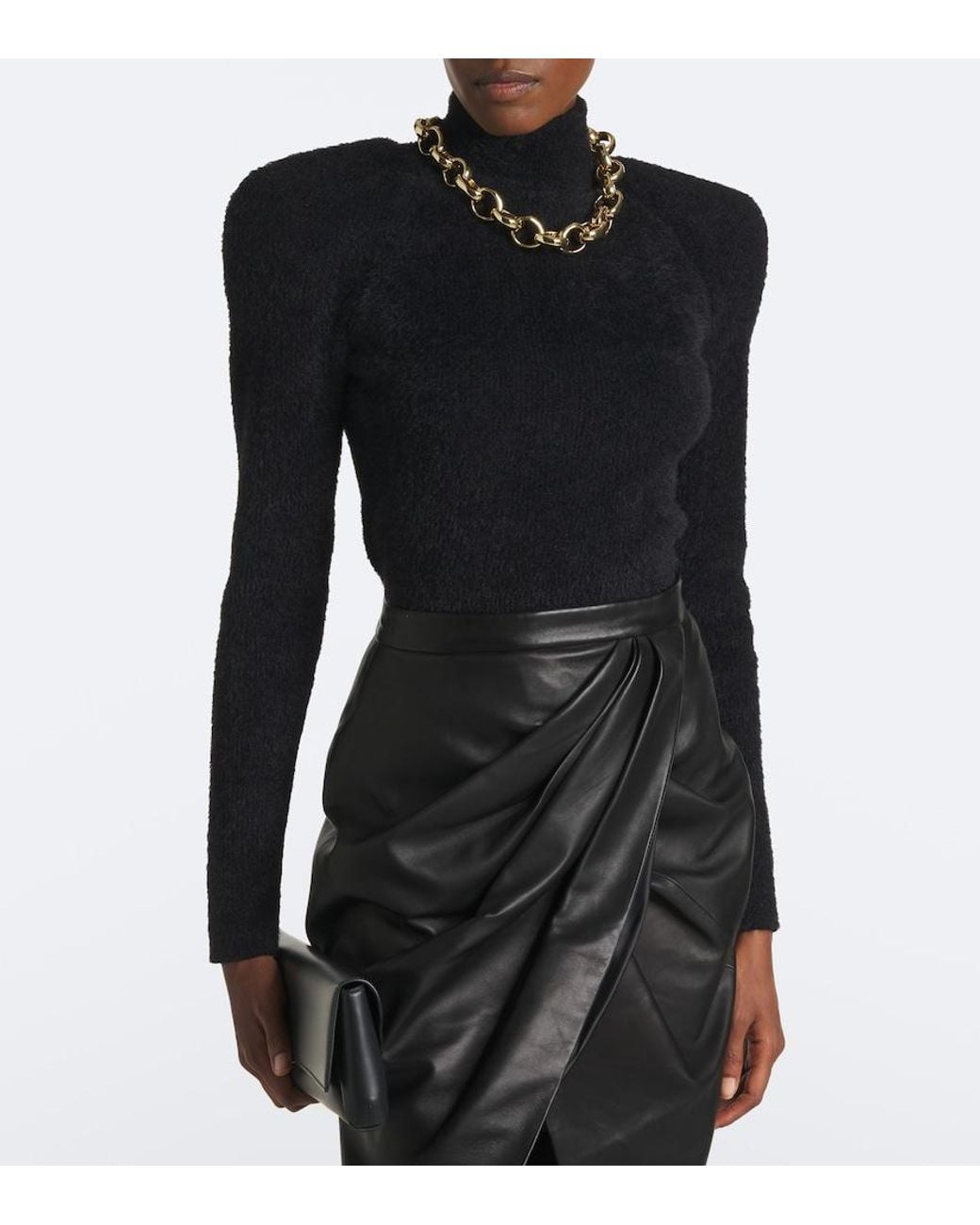 Balmain Black Knitted Turtleneck Sweater