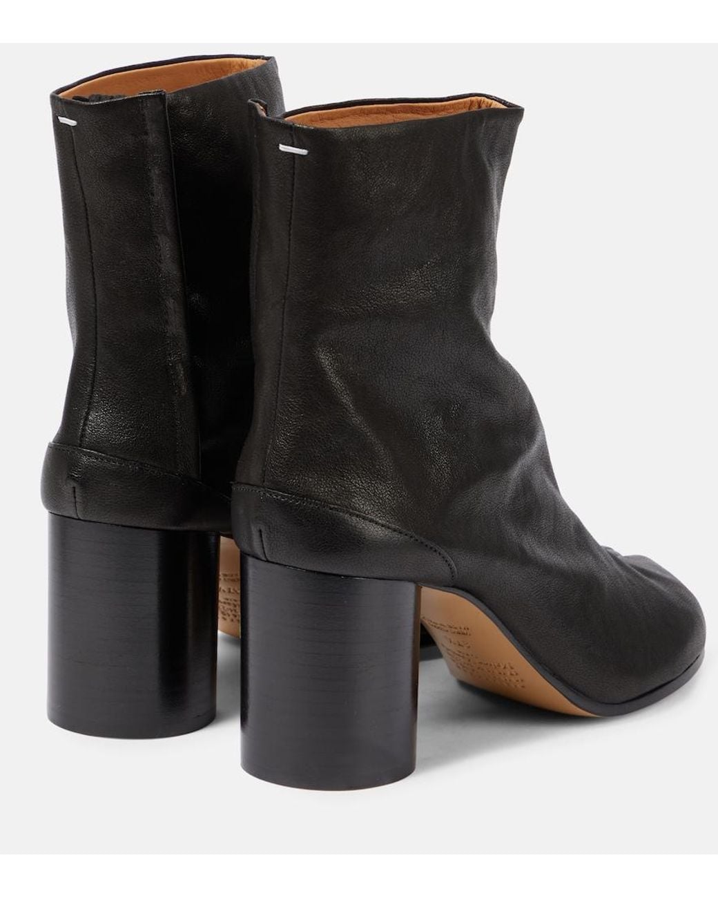 Maison Margiela Black Tabi Leather Ankle Boots