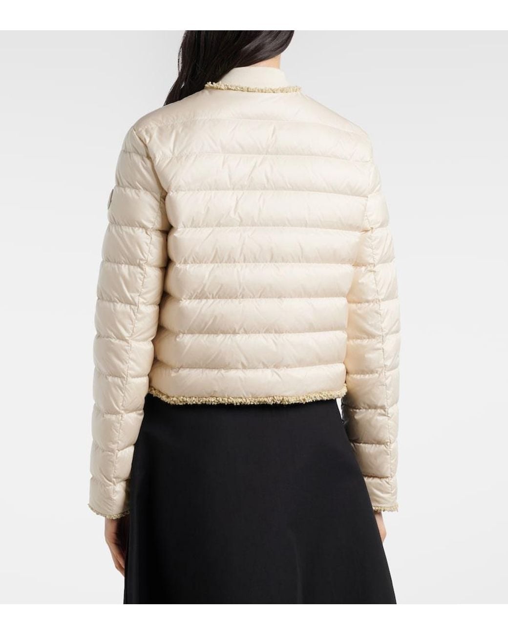 Moncler Natural Fleurs Quilted Down Jacket