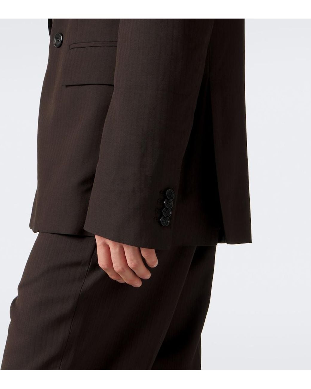 Acne Black Pinstripe Double-Breasted Blazer for men